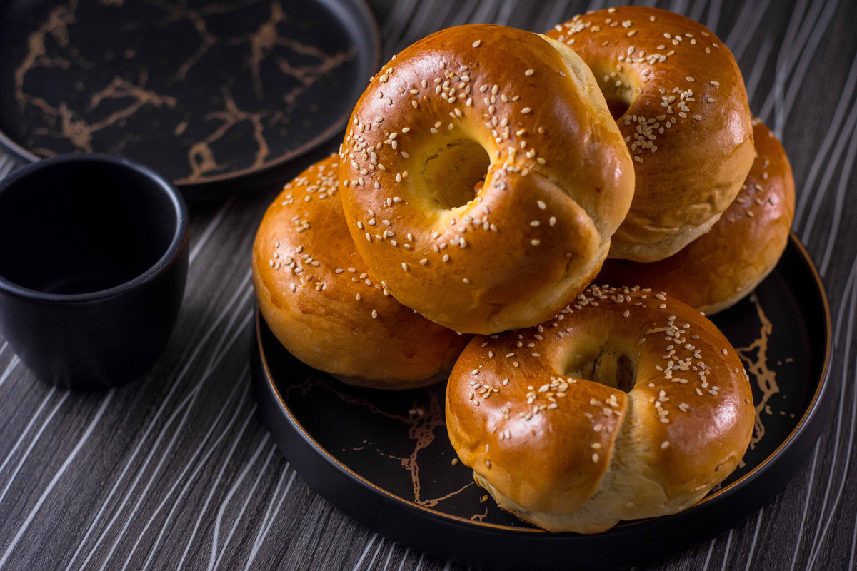 Close-Up Shot of Bagels